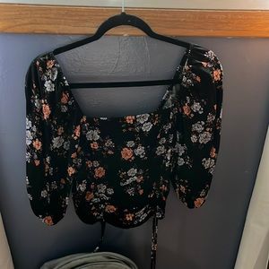 Black floral top